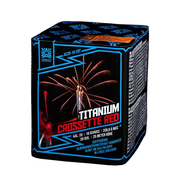 Argento Titanium Crossette Red 16-Schuss-Feuerwerk-Batterie